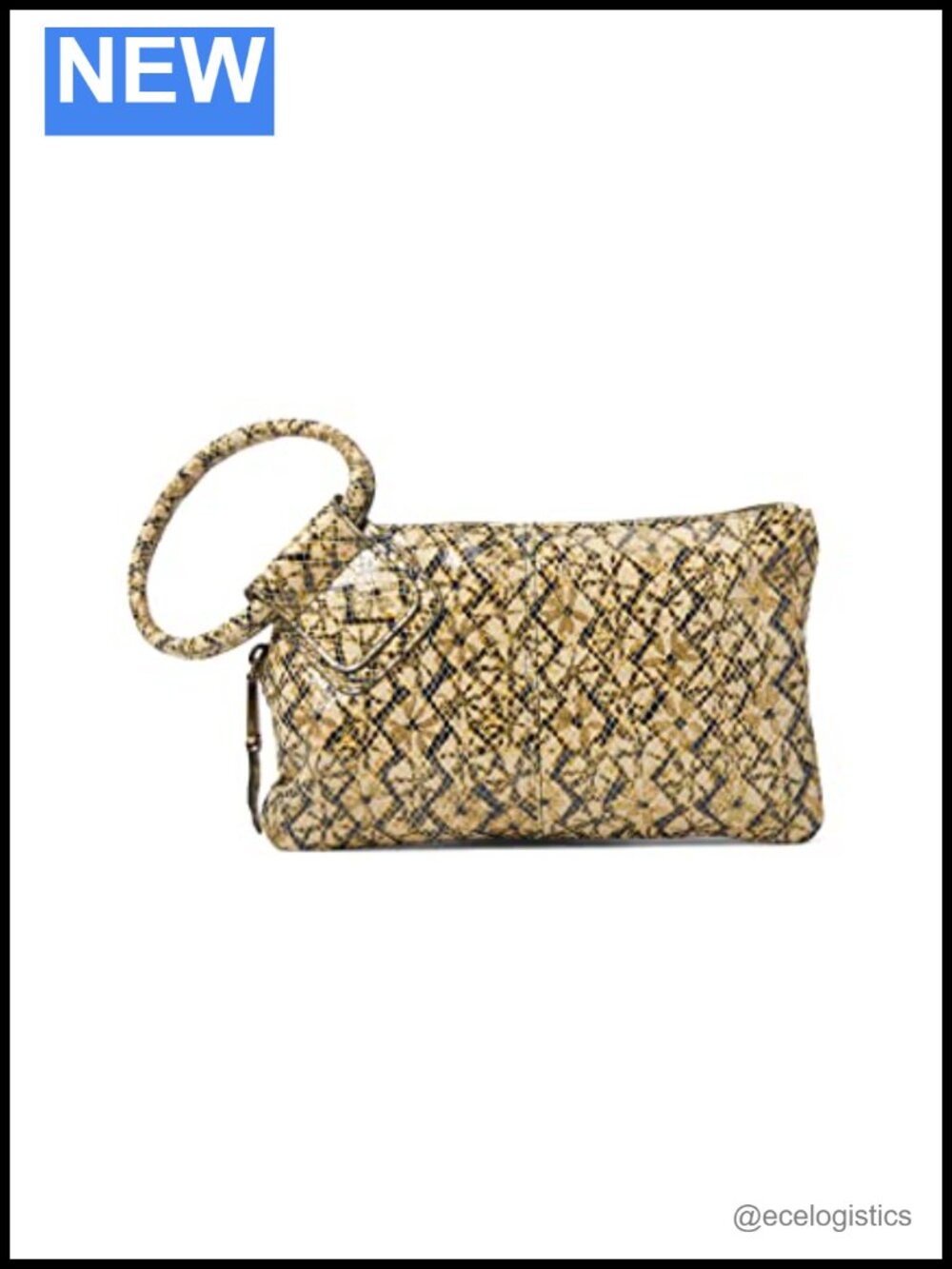 Top Grain Tumbled Leather Wristlet with Circular Strap